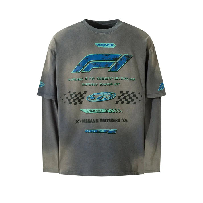Racing Long Sleeve T-Shirt White