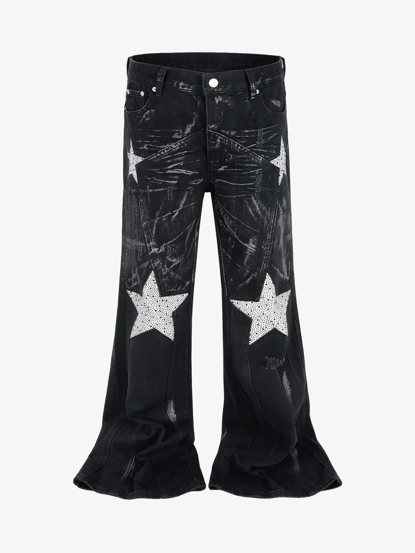Star Diamond Flared Jeans